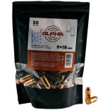 Патрон ALPHA кал. 9 мм (9х18) Makarov пуля FMJ RN, масса 6.15 гр/95 гран фото Патрон ALPHA кал. 9 мм (9х18) Makarov пуля FMJ RN, масса 6.15 гр/95 гран фото