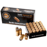 Патрон ТАХО кал. 9x18 Макаров Match HP, маса 6.15 гр/95 гран фото Патрон ТАХО кал. 9x18 Макаров Match HP, маса 6.15 гр/95 гран фото