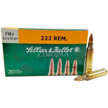 Патрон Sellier & Bellot кал. 222 Rem пуля FMJ, масса 3.24 гр/50 гран фото Патрон Sellier & Bellot кал. 222 Rem пуля FMJ, масса 3.24 гр/50 гран фото