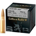 Патрон Sellier & Bellot Training кал. 7,62х39 пуля FMJ, масса 8 гр/124 гран фото Патрон Sellier & Bellot Training кал. 7,62х39 пуля FMJ, масса 8 гр/124 гран фото
