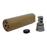 Глушитель Zero Sound TITANium Mini Brake кал. 223 - 6,5 Creedmoor. Резьба 1/2"-28 UNEF. Цвет - Coyote tan фото Глушитель Zero Sound TITANium Mini Brake кал. 223 - 6,5 Creedmoor. Резьба 1/2"-28 UNEF. Цвет - Coyote tan фото