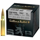 Патрон Sellier & Bellot кал. 308 Win пуля FMJ, масса 9.55 гр/147 гран фото Патрон Sellier & Bellot кал. 308 Win пуля FMJ, масса 9.55 гр/147 гран фото