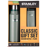 Набор: Термос Stanley Legendary Classic 1л зелёный + Фляга Classic 0.23л зеленая фото Набор: Термос Stanley Legendary Classic 1л зелёный + Фляга Classic 0.23л зеленая фото
